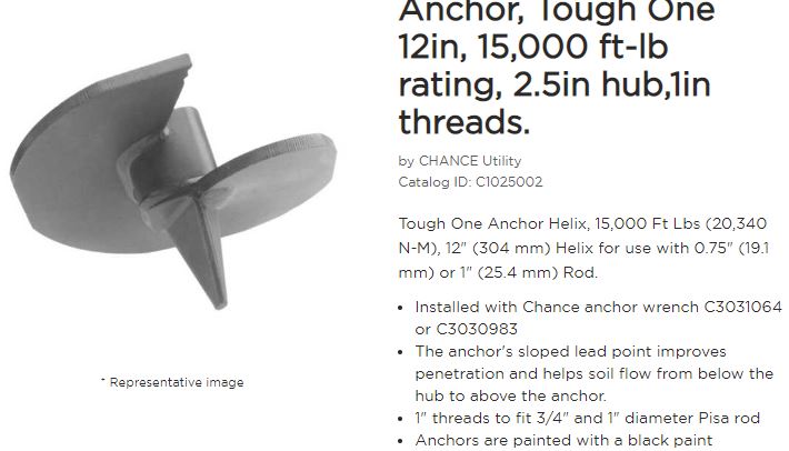 Anchor 12in Helix 15k 2.5